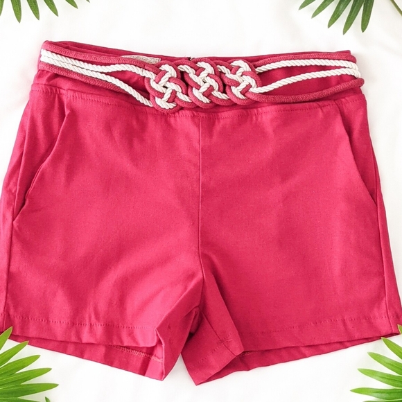 Pants - FUSCHIA ROPE BELT SHORTS